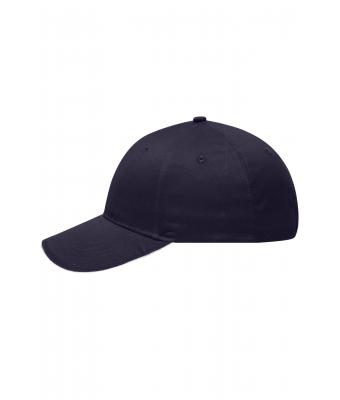 Unisex 6 Panel Brushed Sandwich Cap Navy/white 8554