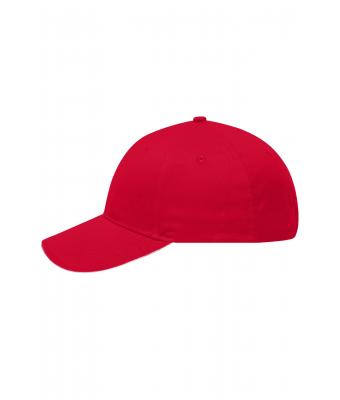Unisex 6 Panel Brushed Sandwich Cap Red/white 8554