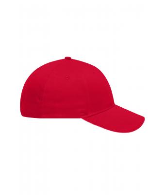 Unisexe Casquette sandwich brossée 6 panneaux Rouge/blanc 8554
