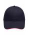 Unisexe Casquette sandwich brossée 6 panneaux Marine/rouge 8554