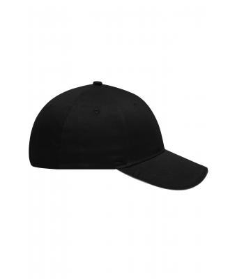 Unisexe Casquette sandwich brossée 6 panneaux Noir/gris-clair 8554
