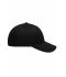 Unisexe Casquette sandwich brossée 6 panneaux Noir/rouge 8554