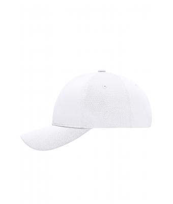 Unisex 6 Panel Sport Mesh Cap White 8558