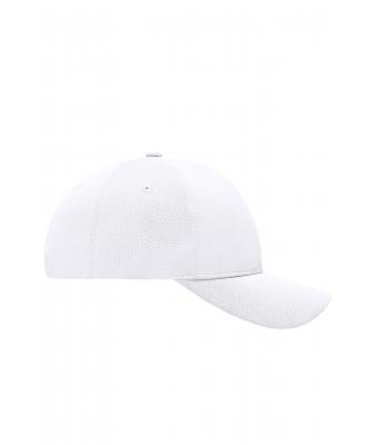Unisex 6 Panel Sport Mesh Cap White 8558