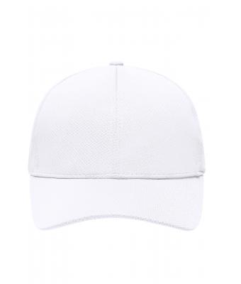 Unisex 6 Panel Sport Mesh Cap White 8558