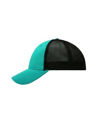 Unisex 6 Panel Elastic Fit Mesh Cap Turquoise/black 8687