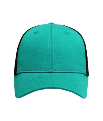 Unisex 6 Panel Elastic Fit Mesh Cap Turquoise/black 8687