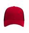 Unisex 6 Panel Elastic Fit Mesh Cap Rood/zwart 8687