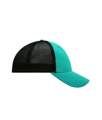 Unisex 6 Panel Elastic Fit Mesh Cap Turquoise/zwart 8687