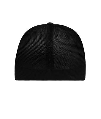 Unisex 6 Panel Elastic Fit Mesh Cap Donkergrijs-melange/zwart 8687