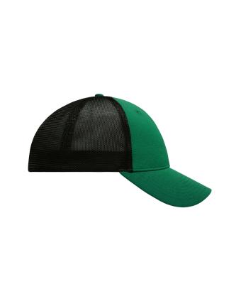 Unisex 6 Panel Elastic Fit Mesh Cap Green/black 8687