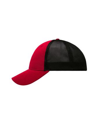 Unisex 6 Panel Elastic Fit Mesh Cap Red/black 8687