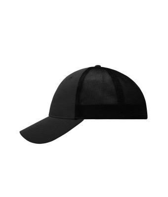 Unisex 6 Panel Elastic Fit Mesh Cap Zwart/zwart 8687