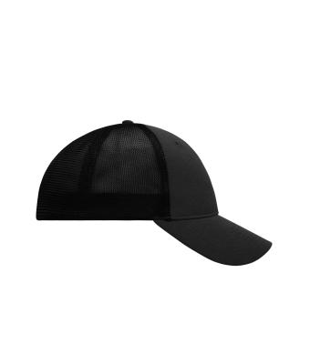 Unisex 6 Panel Elastic Fit Mesh Cap Zwart/zwart 8687