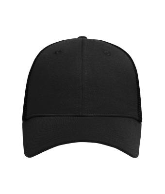 Unisex 6 Panel Elastic Fit Mesh Cap Zwart/zwart 8687