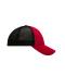 Unisex 6 Panel Elastic Fit Mesh Cap Rood/zwart 8687