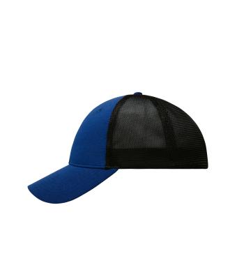 Unisex 6 Panel Elastic Fit Mesh Cap Royal/zwart 8687