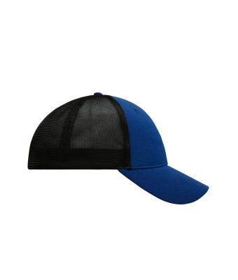 Unisex 6 Panel Elastic Fit Mesh Cap Royal/zwart 8687