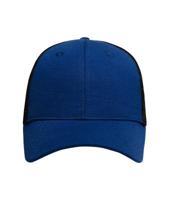 Unisex 6 Panel Elastic Fit Mesh Cap Royal/zwart 8687