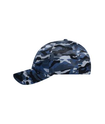 Unisex Șapcă de camuflaj cu 6 panouri Denim/zwart 8688