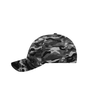 Unisex Șapcă de camuflaj cu 6 panouri Grijs/zwart 8688