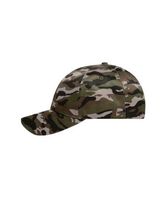 Unisex Șapcă de camuflaj cu 6 panouri Olijf/zwart 8688