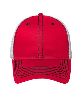 Unisex 6 Panel Mesh Cap Red/black/white 8695