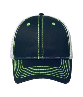 Unisexe Casquette filet 6 panneaux Marine/kiwi/blanc 8695