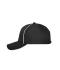 Unisex 6 Panel Workwear Cap - SOLID - Black 10223