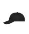 Unisex 6 Panel Cap Bio Cotton Zwart 10230