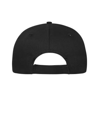 Unisexe Casquette 6 panneaux en coton bio Noir 10230