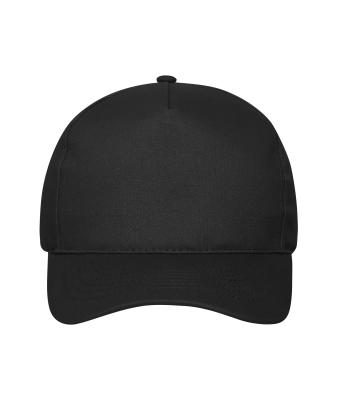 Unisexe Casquette 5 panneaux en coton bio Noir 10231