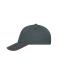 Unisex 5 Panel Sandwich Cap Bio Cotton Grafiet/rood 10232