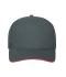 Unisex 5 Panel Sandwich Cap Bio Cotton Grafiet/rood 10232