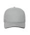 Unisex 5 Panel Sandwich Cap Bio Cotton Lichtgrijs/zwart 10232