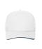 Unisex 5 Panel Sandwich Cap Bio Cotton Wit/navy 10232