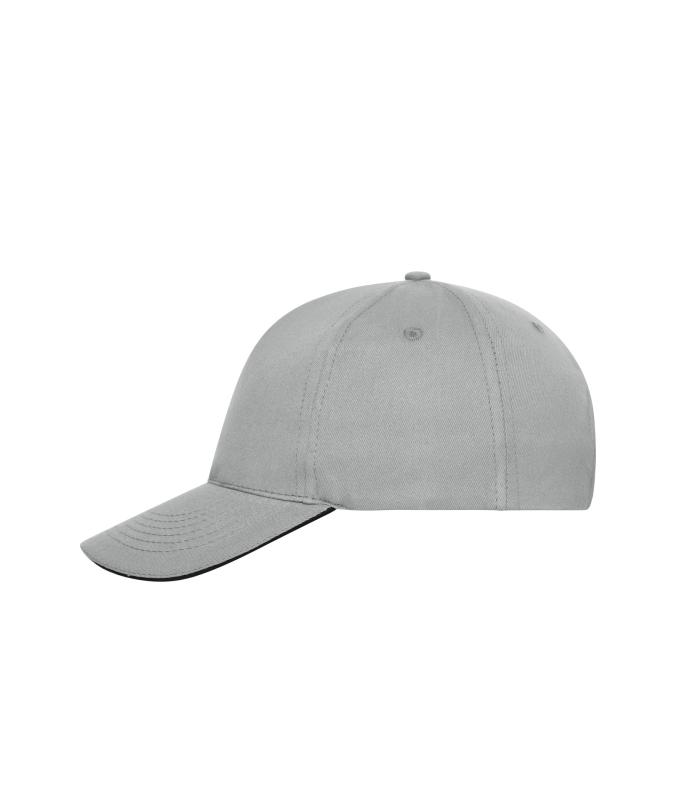 Unisex 5 Panel Sandwich Cap Light-grey/black 10232
