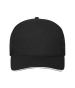 Unisex 5 Panel Sandwich Cap Cotton Black/white 10232