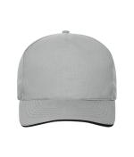 Unisex 5 Panel Sandwich Cap Cotton Light-grey/black 10232
