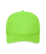 Unisex 5 Panel Sandwich Cap Cotton Lime-green/white 10232