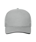 Unisex 5 Panel Sandwich Cap Cotton Light-grey/black 10232