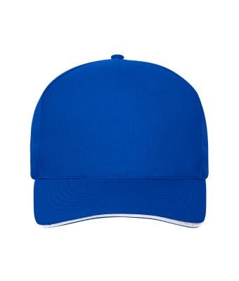 Unisex 5 Panel Sandwich Cap Cotton Royal/white 10232