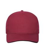 Unisex 5 Panel Sandwich Cap Cotton Burgundy/black 10232