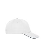 Unisex 5 Panel Sandwich Cap Cotton White/navy 10232