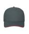 Unisex 5 Panel Sandwich Cap Organic Cotton Graphite/red 10232