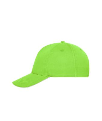 Unisex 5 Panel Sandwich Cap Organic Cotton Lime-green/white 10232