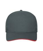 Unisex 5 Panel Sandwich Cap Organic Cotton Graphite/red 10232