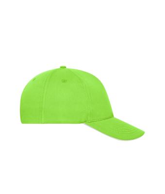 Unisex 5 Panel Sandwich Cap Organic Cotton Lime-green/white 10232