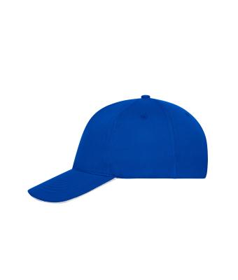 Unisex 5 Panel Sandwich Cap Organic Cotton Royal/white 10232