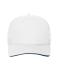 Unisex 5 Panel Sandwich Cap Organic Cotton White/navy 10232